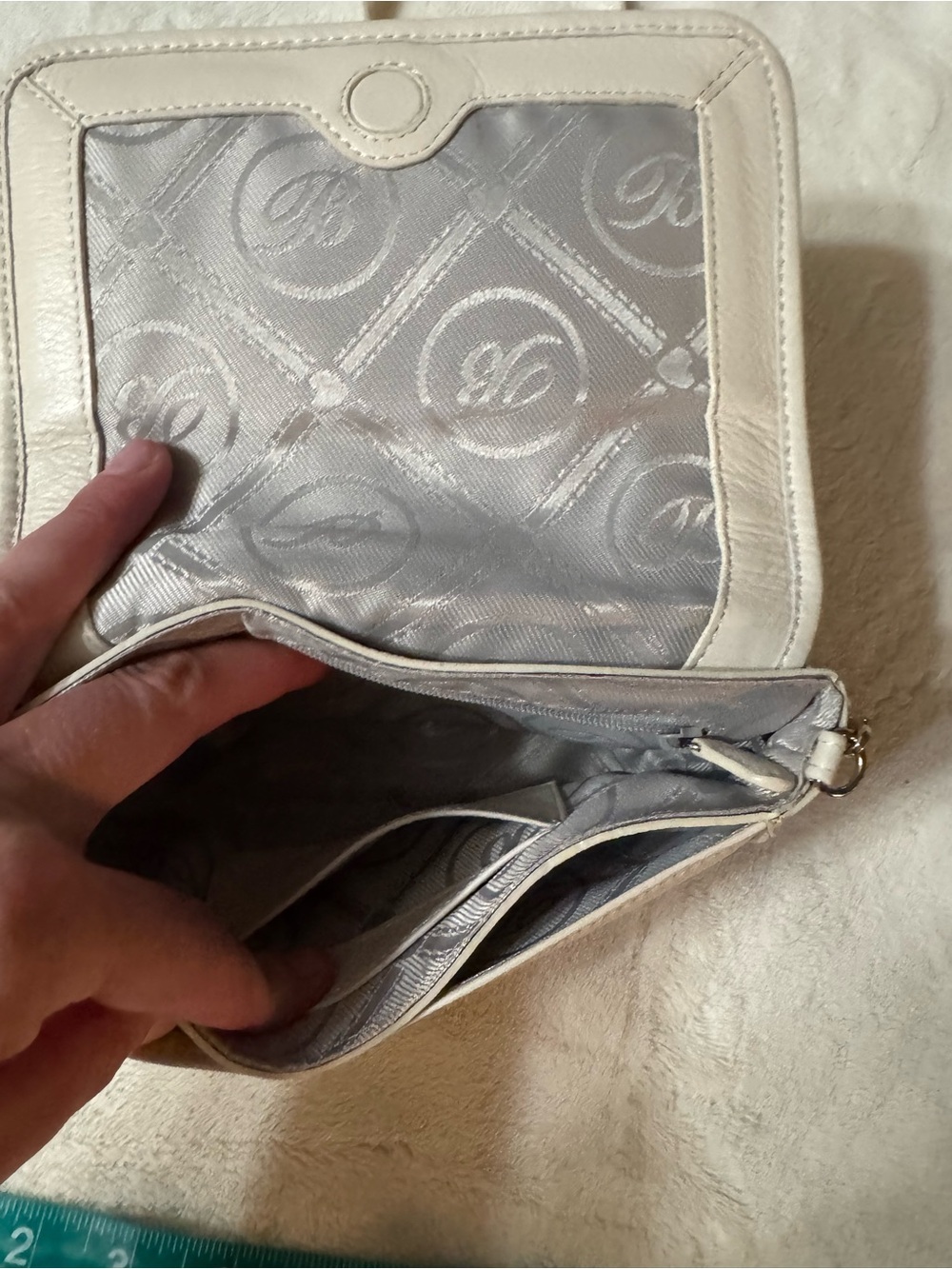 Brighton Embellished Ivory Crossbody Bag with Crystal Floral Accents - Picture 7 of 7